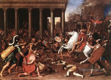 Destruction du temple classique peintre Nicolas Poussin Peinture à l'huile